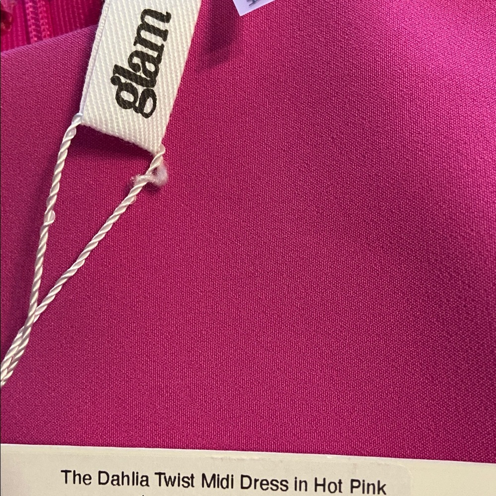 Glam Vibrant Pink Midi /Maxi Dress size L length 50” bust 32” brand new - Picture 8 of 8